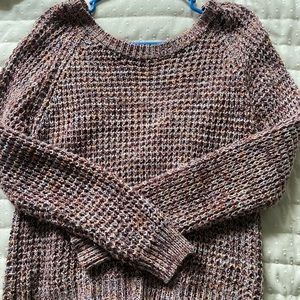 Cute and comfortable sweater with an open back.